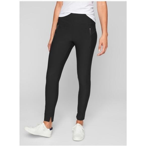 Athleta Stellar Tight Black Front Zip Pull on Pants Leggings Womens XS - Picture 16 of 16